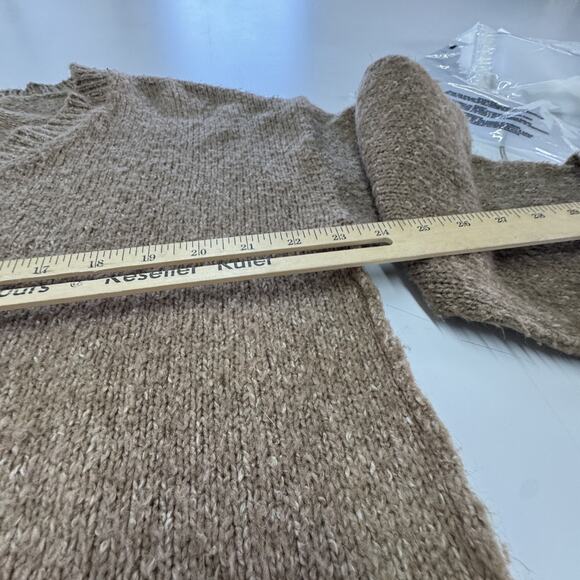 Anthropologie Sweater Womens Small Brown Maggie Fuzzy Pullover Cozy Relaxed Soft - Picture 12 of 12